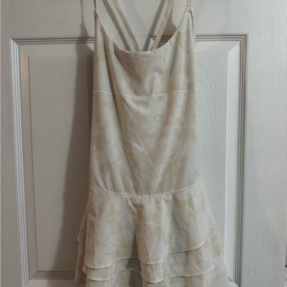 Elegant Cream Floral Mini Dress